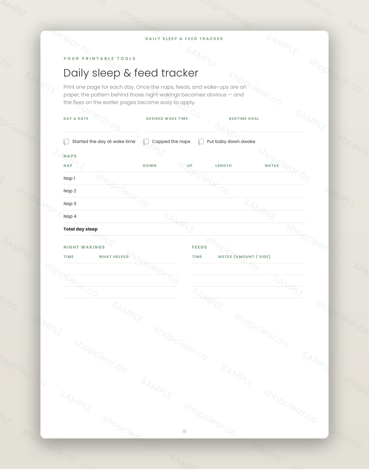 Daily Sleep & Feed Tracker