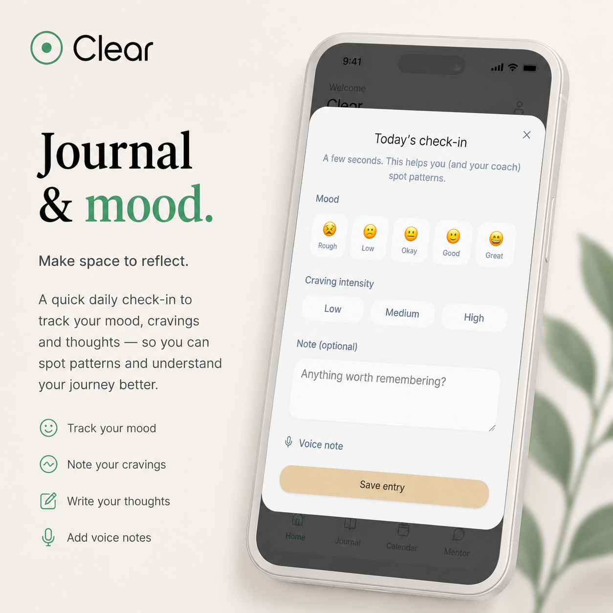 Clear - Track. Reflect. Keep Going.